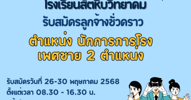 รับสมัครลูกจ้างชั่วคราว